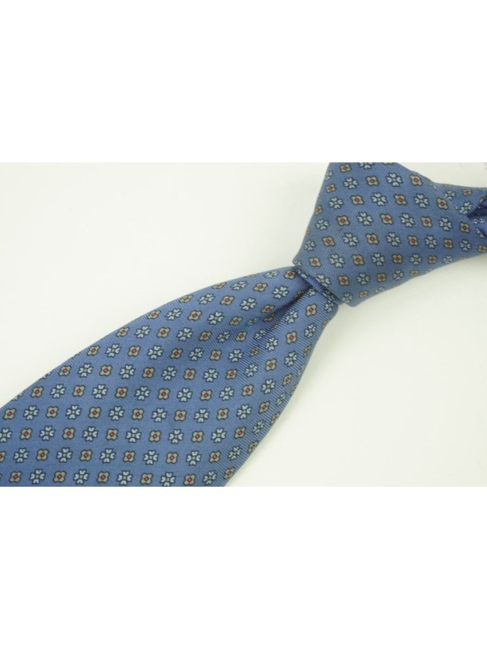 J. Press Blue Green Dainty Floral Made in Ireland Silk Tie